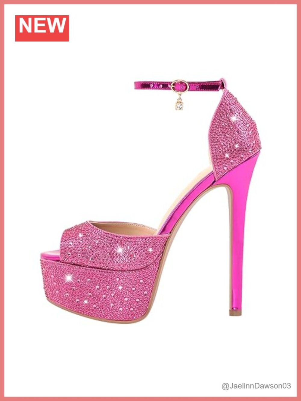Women's Rhinestone Strappy Block Heel Clear Sandals, Size Options, Party